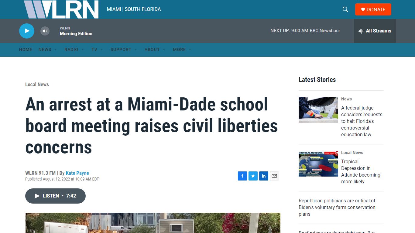 An arrest at a Miami-Dade school board meeting raises civil liberties ...